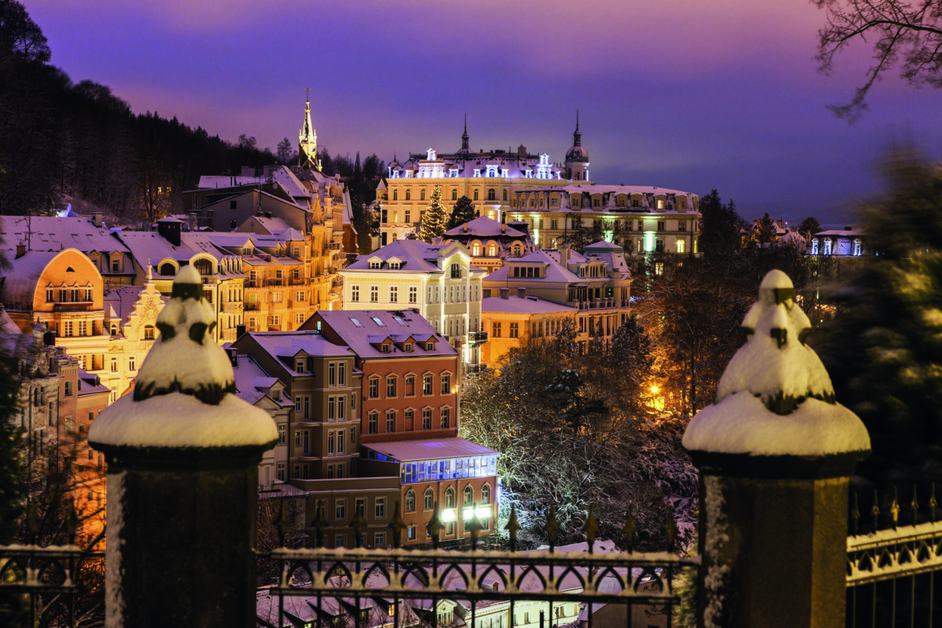 Winter,In,Karlovy,Vary.,Karlovy,Vary,(carlsbad),,Bohemia,,Czech,Republic.