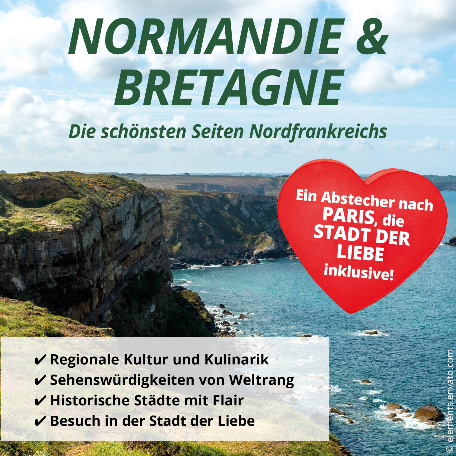 Normandie & Bretagne Die schönsten Seiten Nordfrankreichs, © elements.envato.com